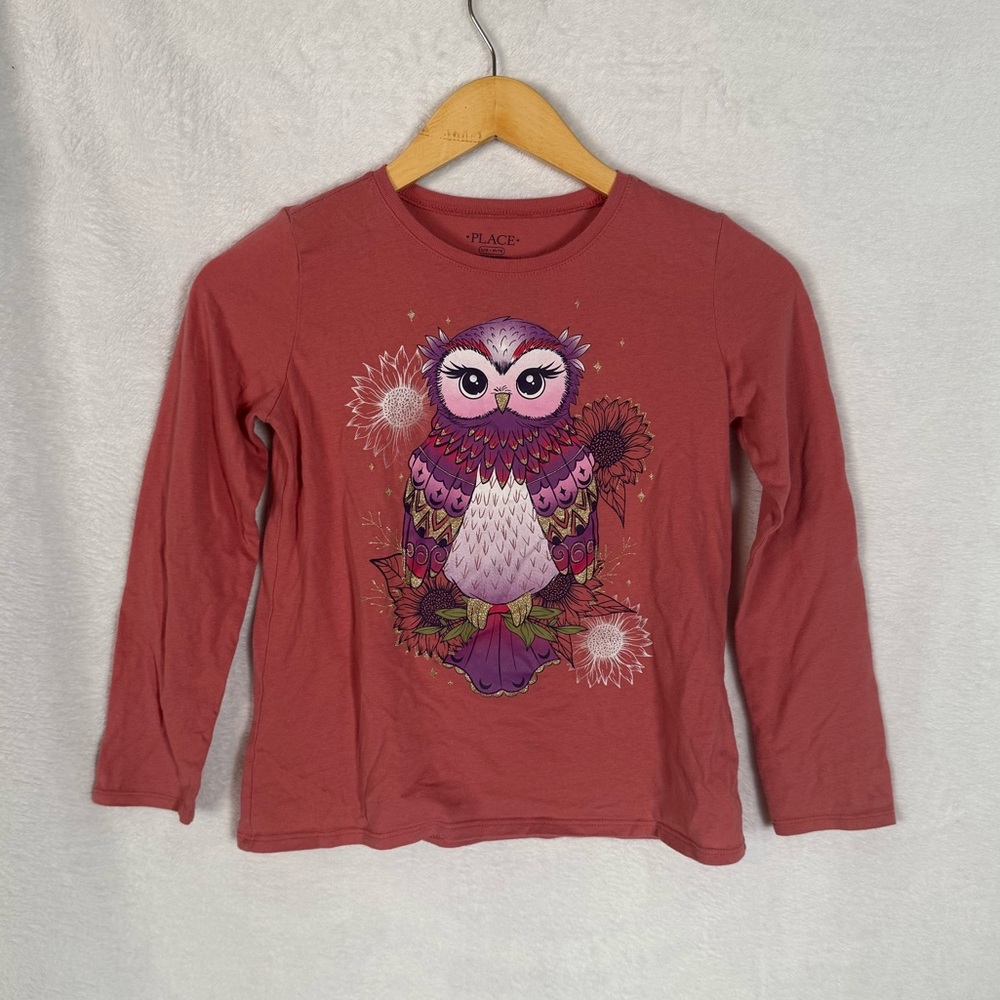 Place Rust Long Sleeve Shirt with Owl Design